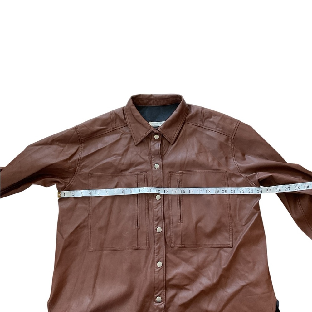 Free People We The Free Easy Rider Faux Leather Shacket Brown, M - Picture 12 of 15